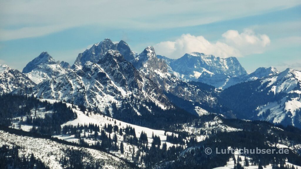 Schneeschuhtour Wertacher Hörnle: Gipfelpanorama