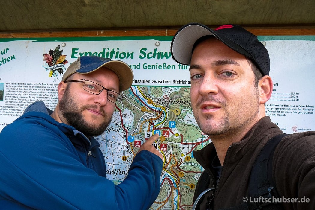 Großes Lautertal Wanderung: Wanderkarte Bichishausen