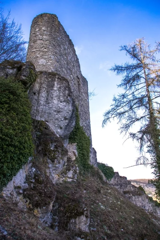 Burg Rabenstein: Westspitze des polygonalen Wohn-/Wehrturms