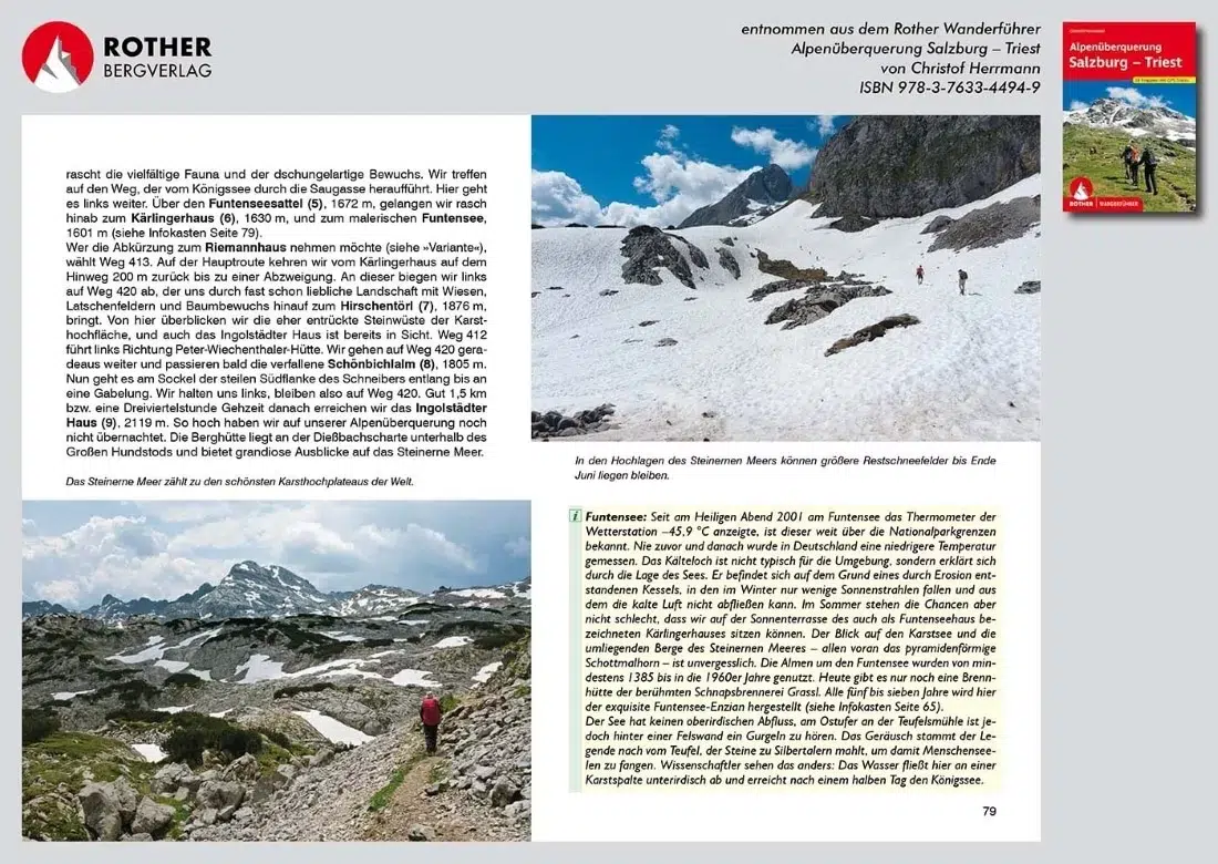 Wanderführer Alpenüberquerung Salzburg Triest: Beispiel Etappenbeschreibung