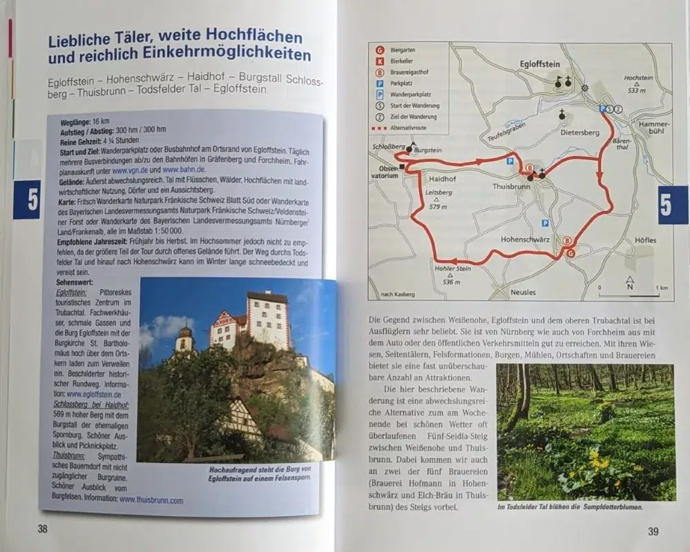 Wanderführer Biergartenwanderungen Fränkische Schweiz: Beispiel Tourenbeschreibung