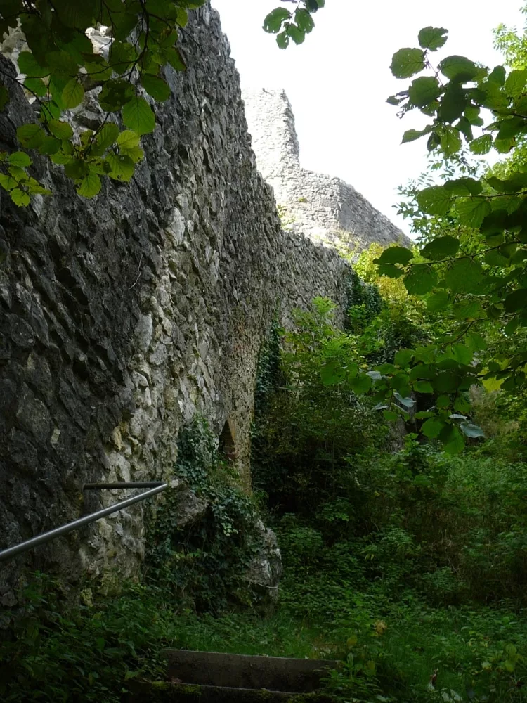 Burg Bichishausen: Aufstieg zur Burg an der Nordseite