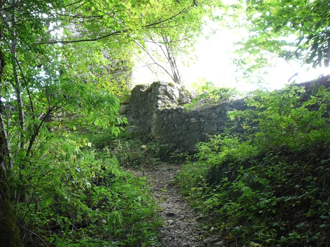 Burg Maisenburg: Zugang zur Burgruine an der Nordseite