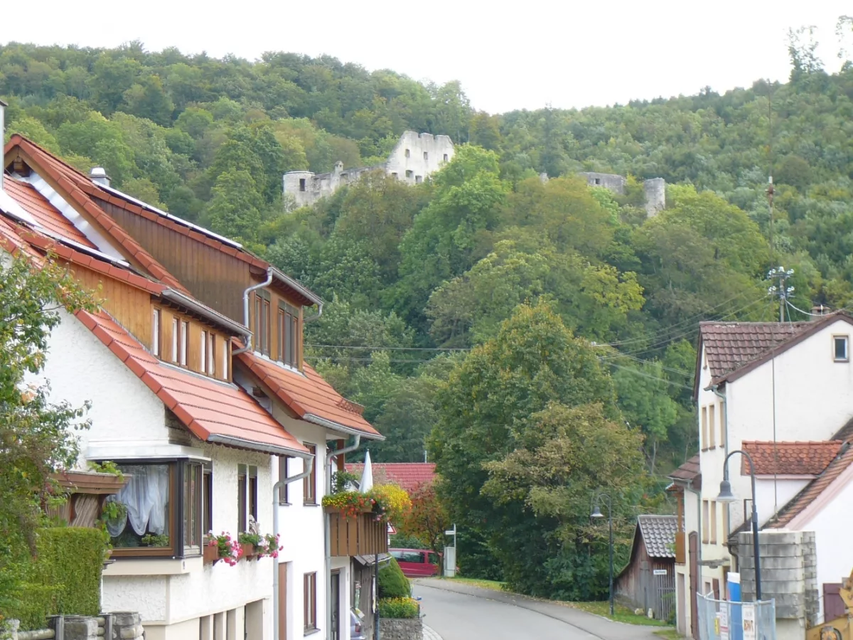 Blick vom Schülzburgweg auf Burg Schülzburg