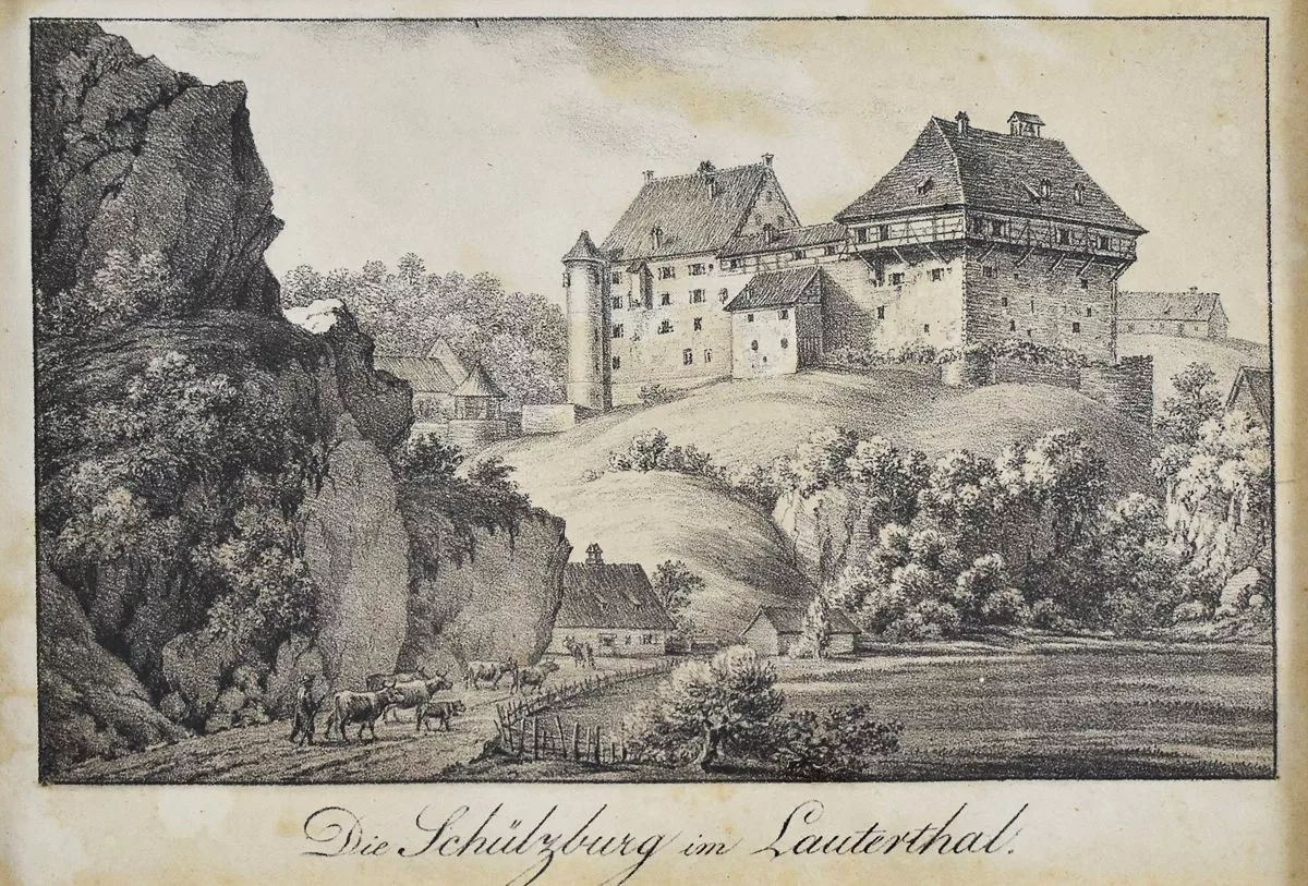 Nordansicht Burg Schülzburg vor dem Brand