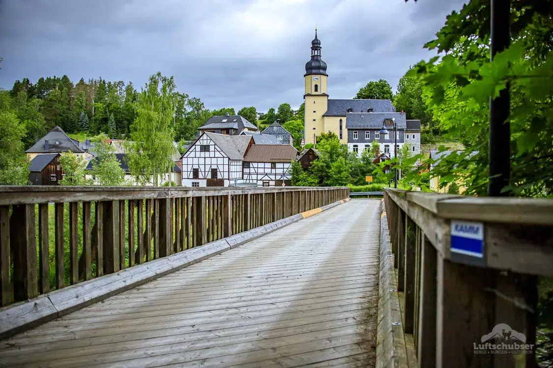 Kammweg Erzgebirge Vogtland: Saalebrücke bei Sparnsberg