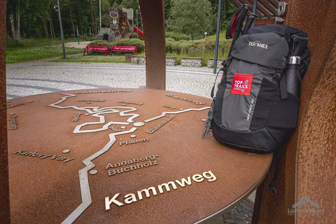 Kammweg Erzgebirge Vogtland: Am Wanderstützpunkt in Blankenstein