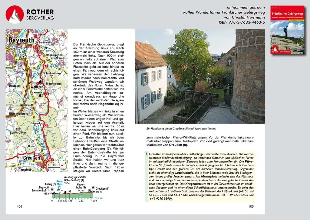 Rother Wanderführer Fränkischer Gebirgsweg: Beispiel Etappenbeschreibung