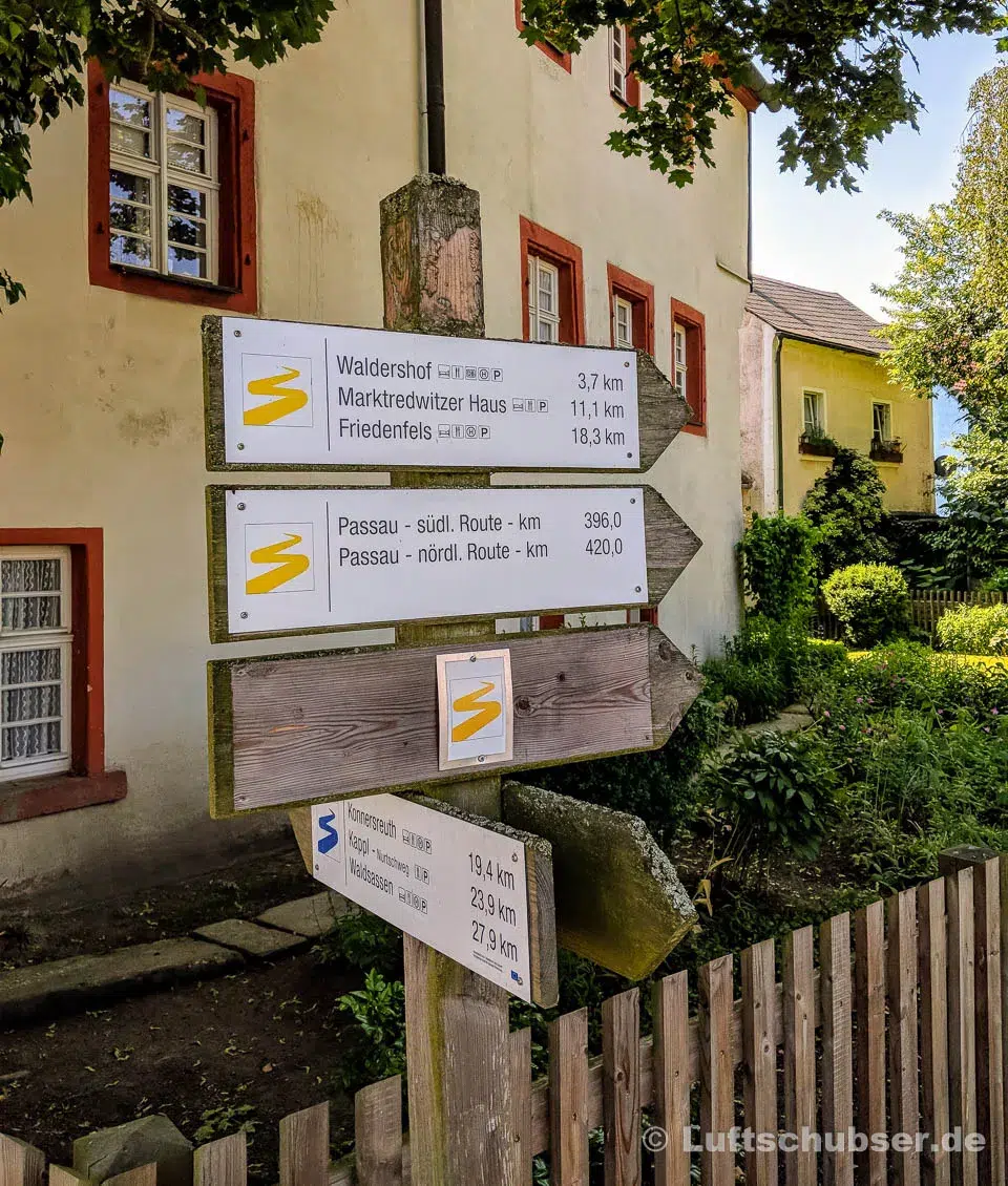 Goldsteig wandern: Start am Gerberhaus in Marktredwitz