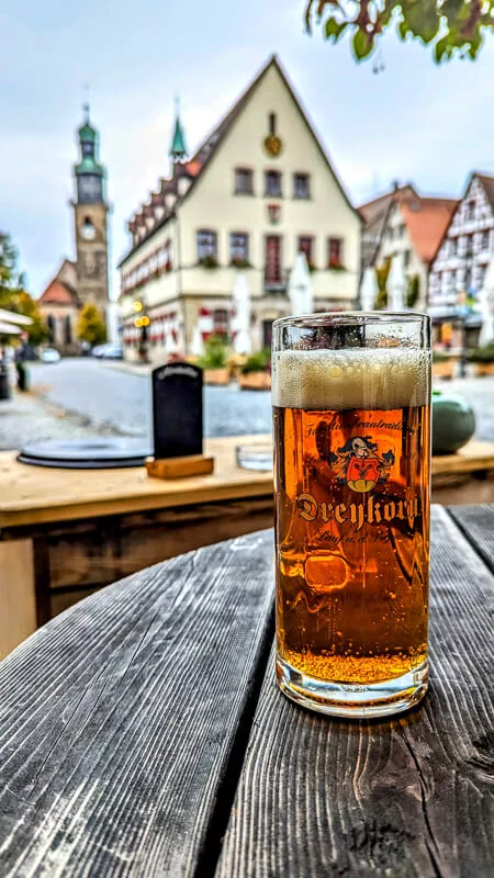 Bierprobe in Lauf am Marktplatz: Dreykorn Bier